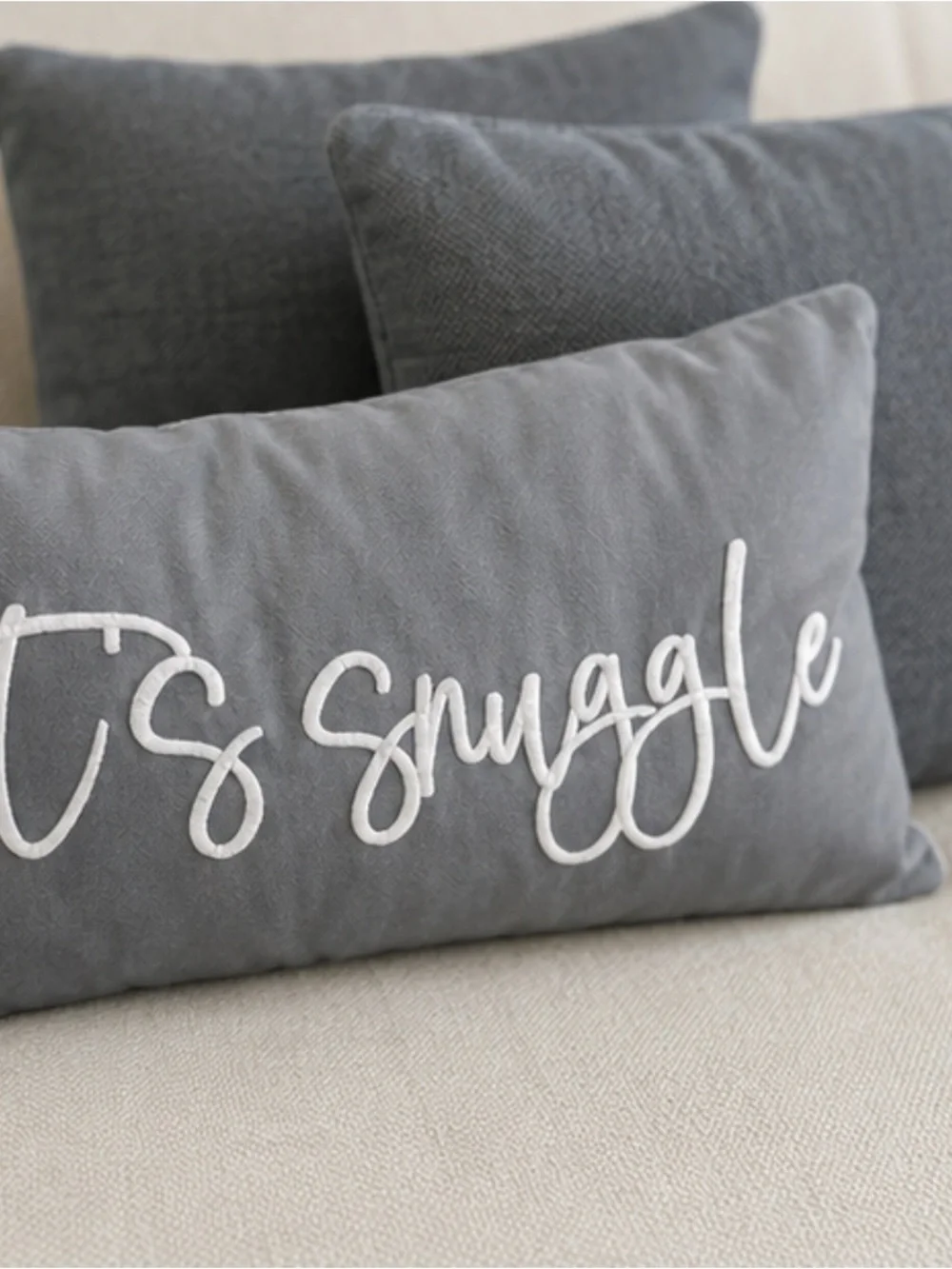 Set of 4 Gray Decorative Throw Pillows – Let’s Snuggle